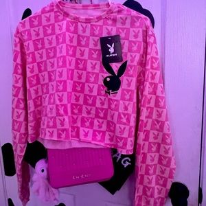 playboy crewneck sweater, very soft inside. authentic playboy with qr code.